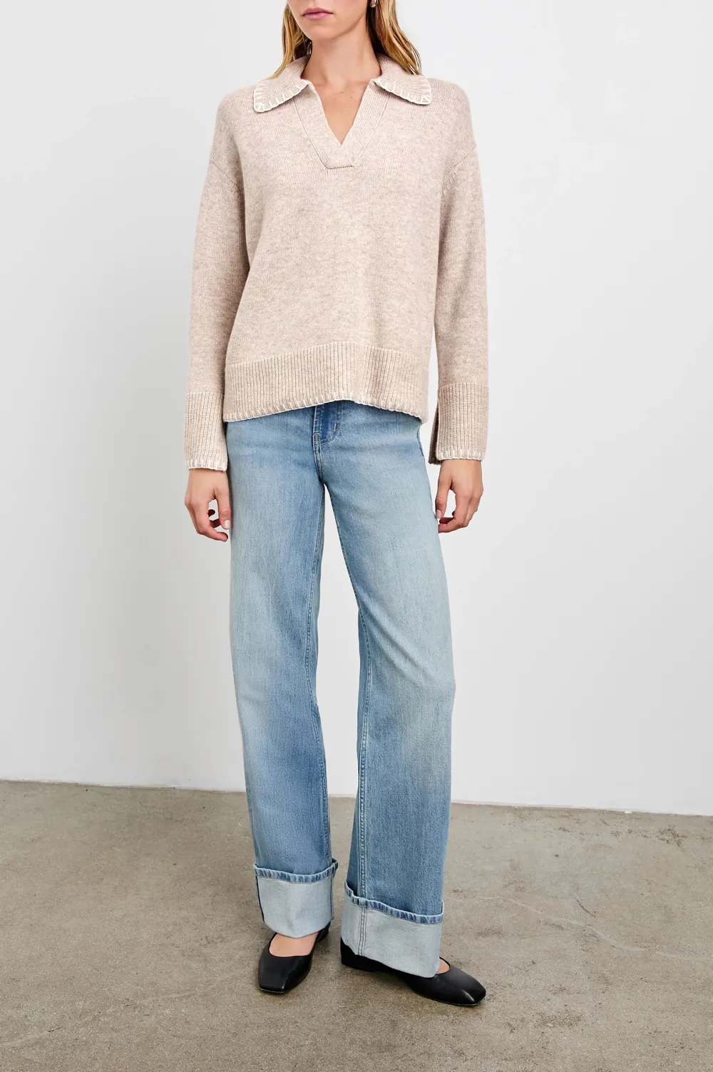 Classic V-Neck Striped Sweater