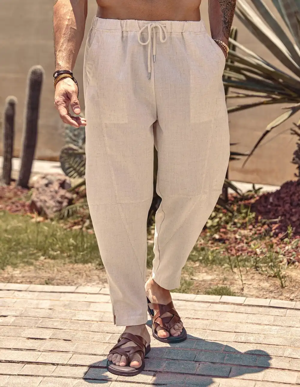 Workwear Drawstring Waist Pants