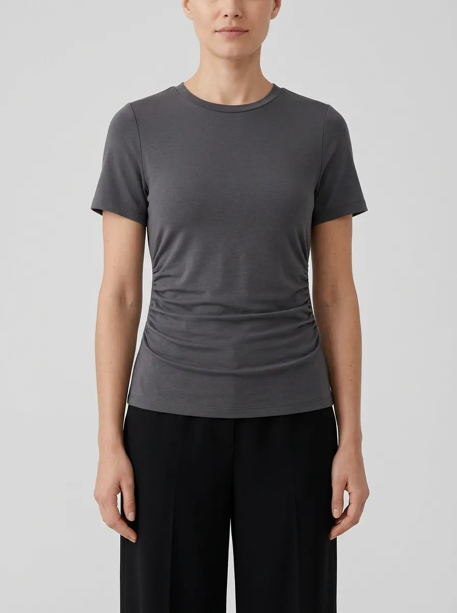 Ruched Side-Ruched Ruched T-Shirt