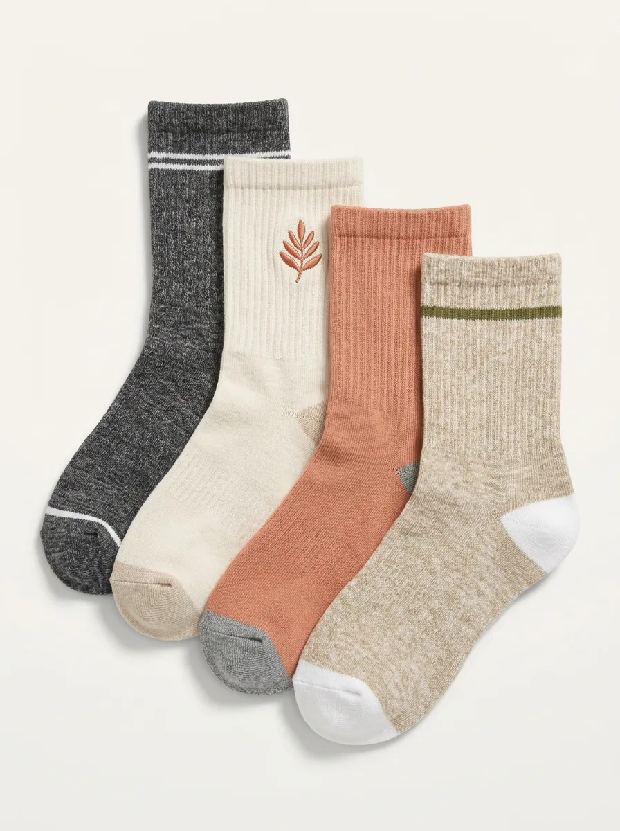 Leaf Nature Men's Four-Pair Long Socks