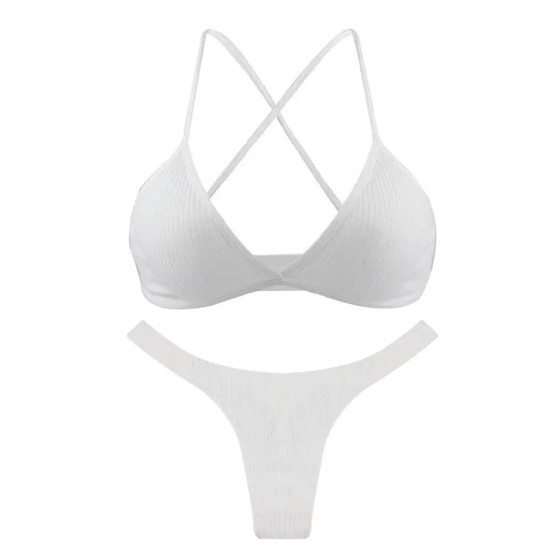 Cross-Back Cotton Lingerie Set