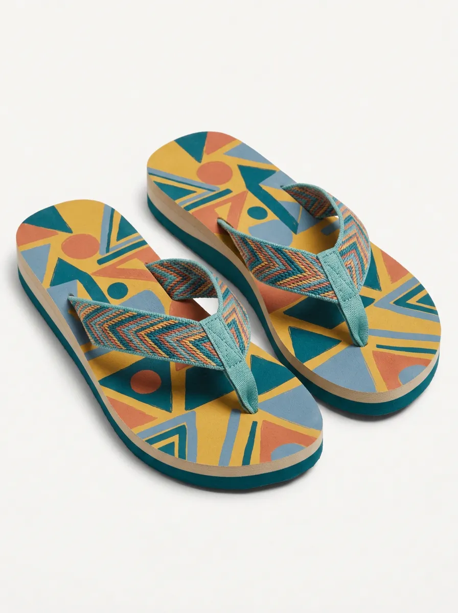 Women's Geometric Pattern Boho Style Printed Flip Flops
