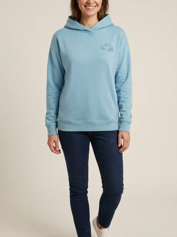 Women's Mountain-Forest Crossover-Neck Side-Pocket Hoodie
