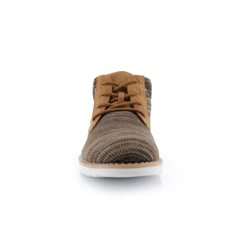 Rugged Faux-Suede Suede Faux-Leather Chukka Boots