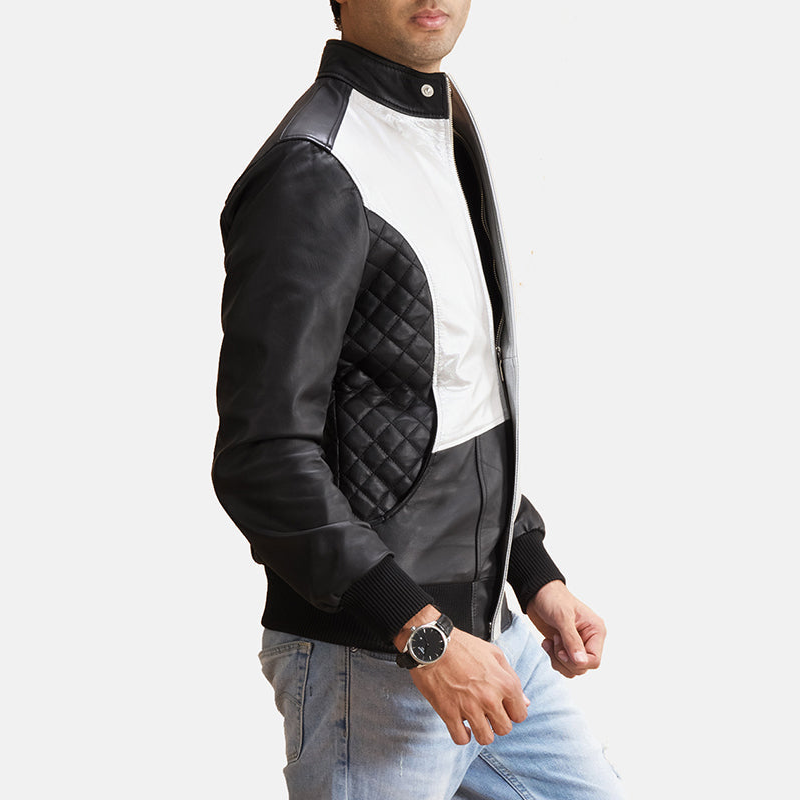 Men's Classic Modern Bomber Leather Jacket