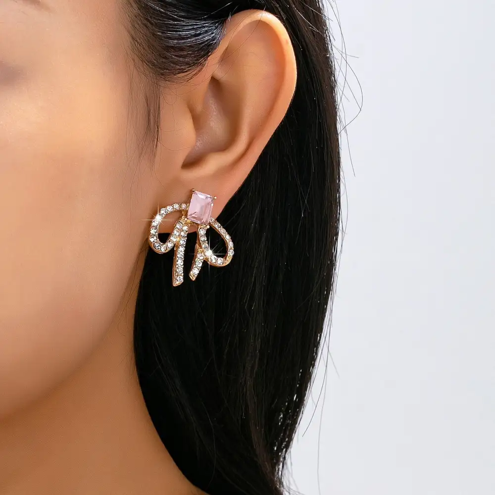 merald Cut Pink Crystal Rhinestone