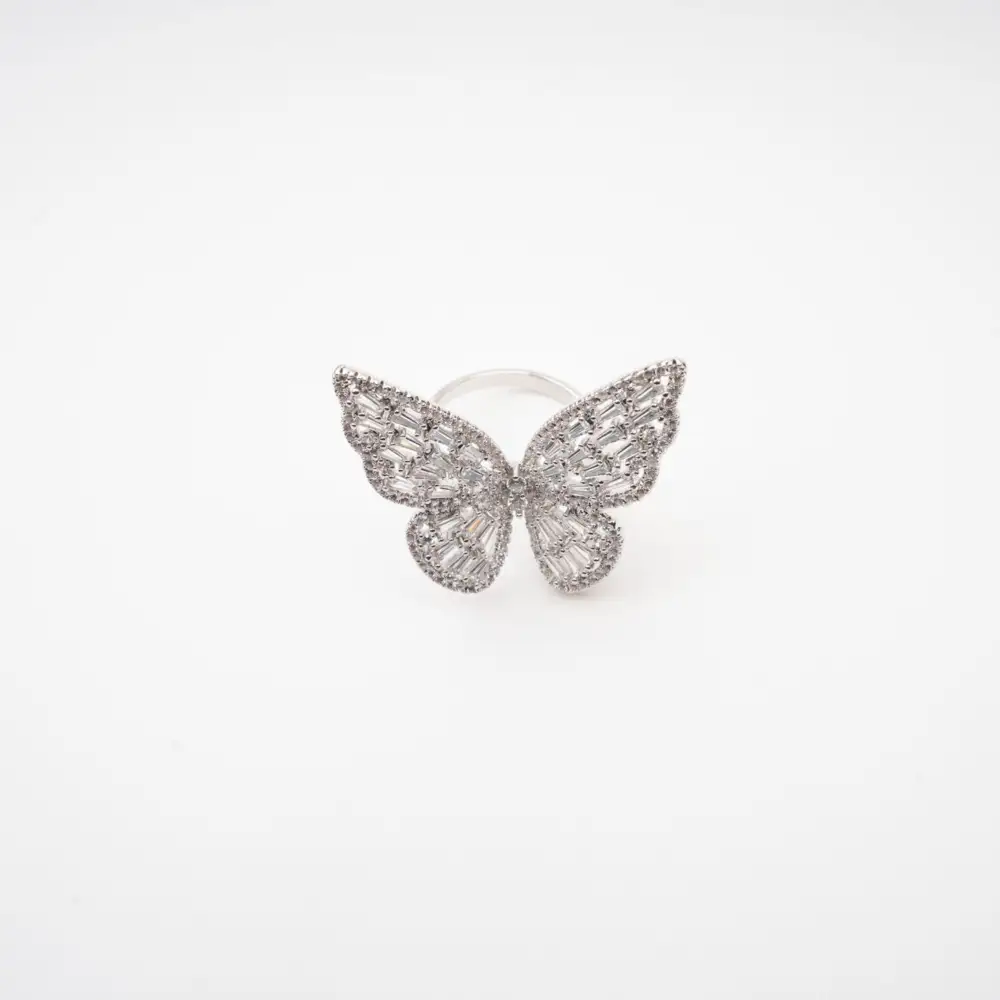 rhinestone butterfly ring