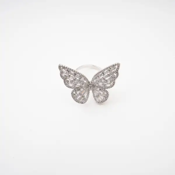 rhinestone butterfly ring