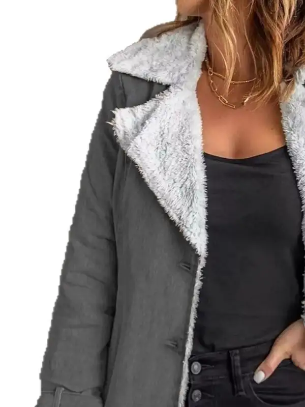 Full Size Sherpa Lined Button Up Outerwear Plus Size