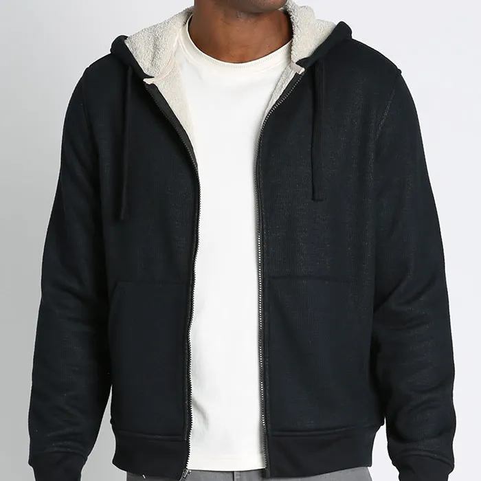 Sherpa Lined Waffle Hoodie