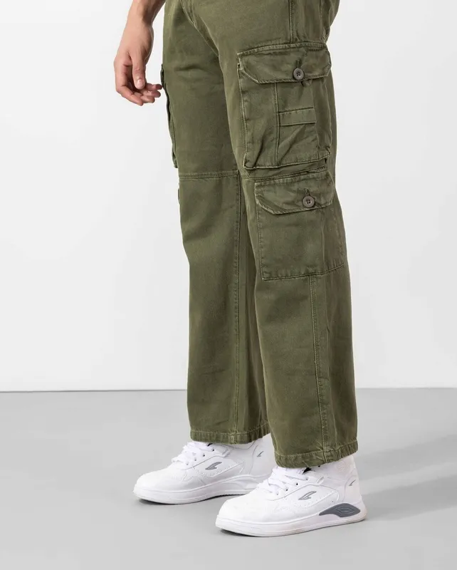 Olive Green Multi Pocket Cargo Pants