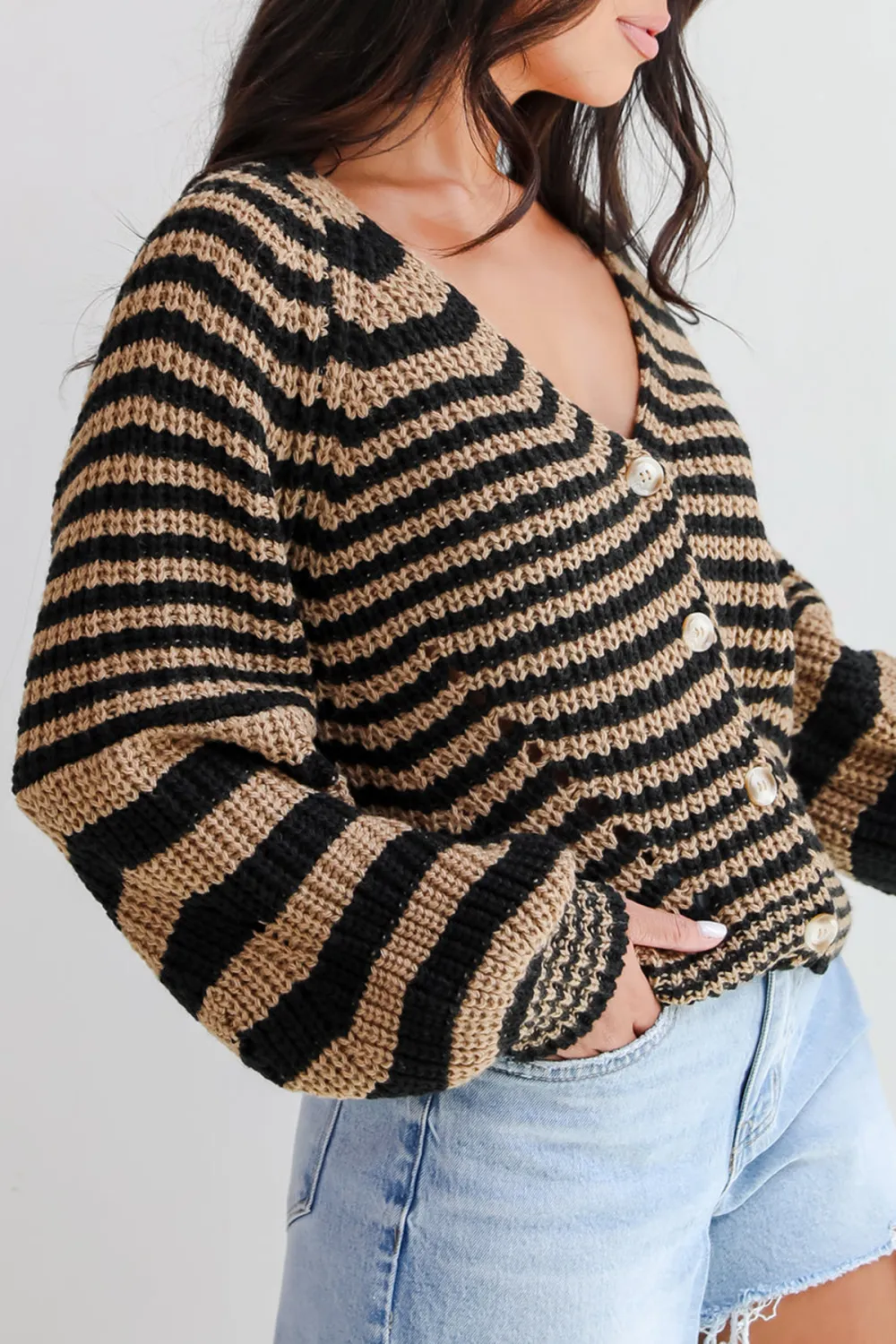 Snuggly Weather Striped Sweater Cardigans