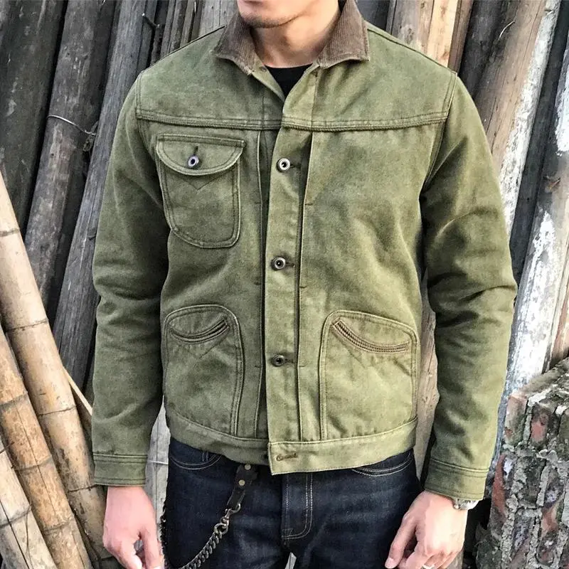 Buttoned Washed Field Jacket