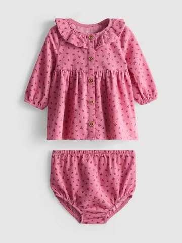 0-18mths | Corduroy Dress and Bloomers Newborn Set