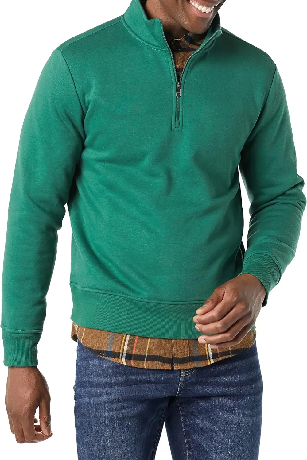 Amazon Essentials Men's Regular Fit Long-Sleeve Quarter-Zip Pullover Fleece Sweatshirt with Mock Neck, Midweight