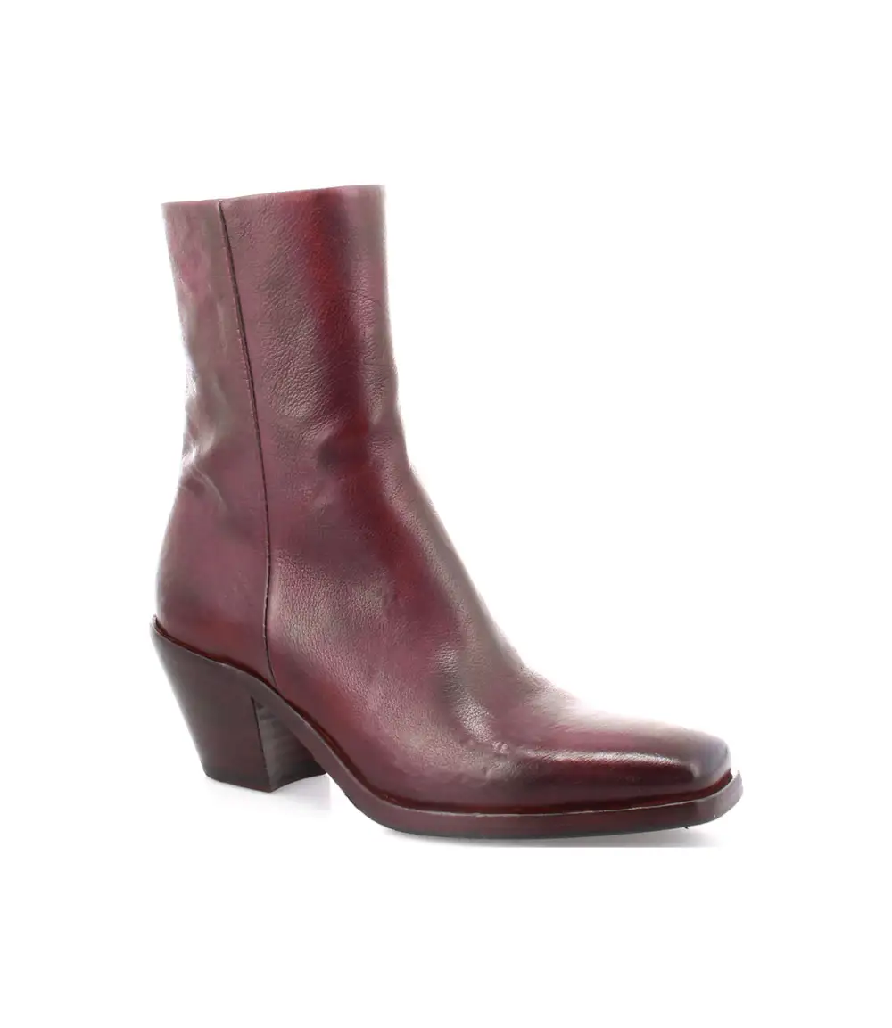 Side Zip Square Toe Leather Refined Ankle Boots