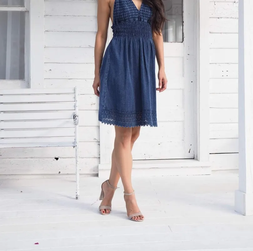 Midnight Blue Relaxed Mini Dress