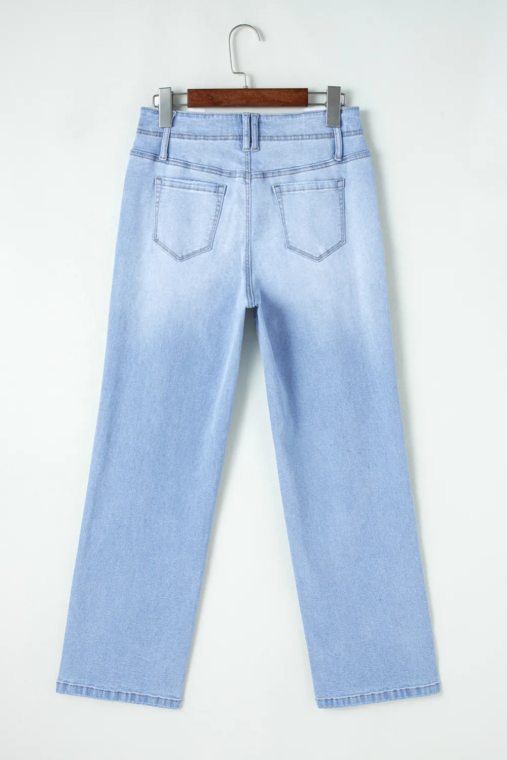 Light Blue Cropped Straight Jeans