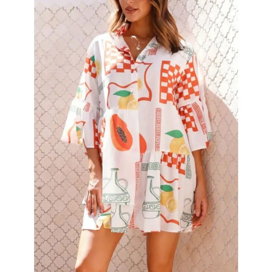 Soft Everyday Three-Quarter Sleeve Mini Dress