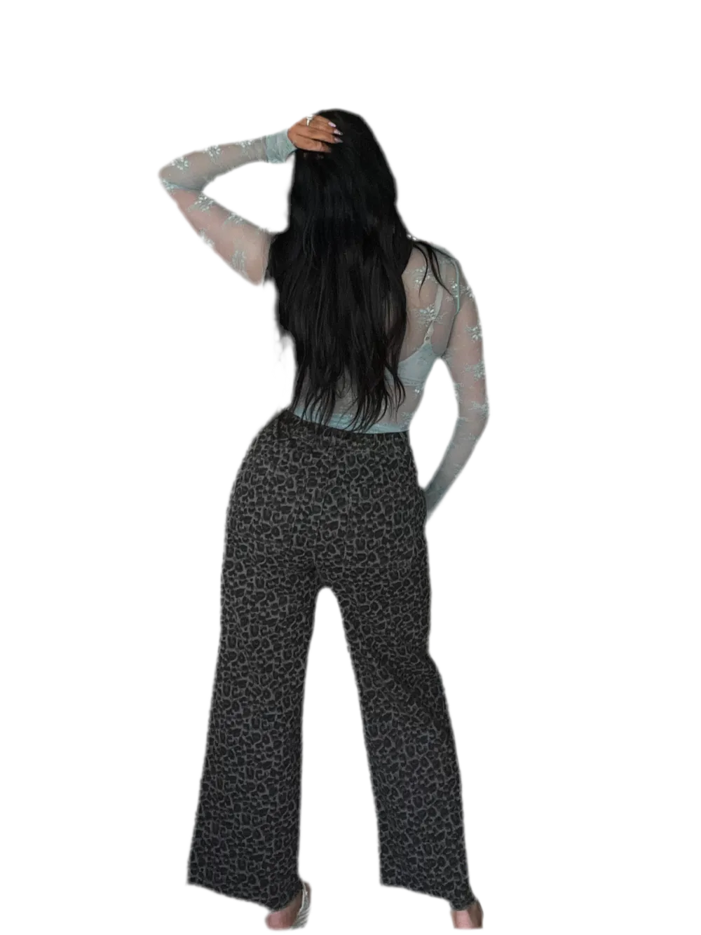 Leopard Straight Leg Straight Pants