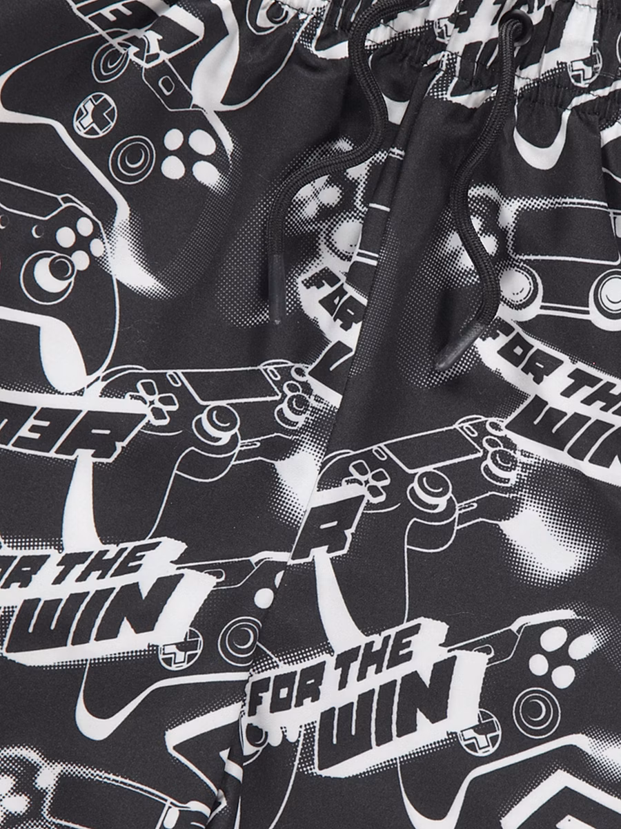 Black Gamer Swim Shorts detail 1