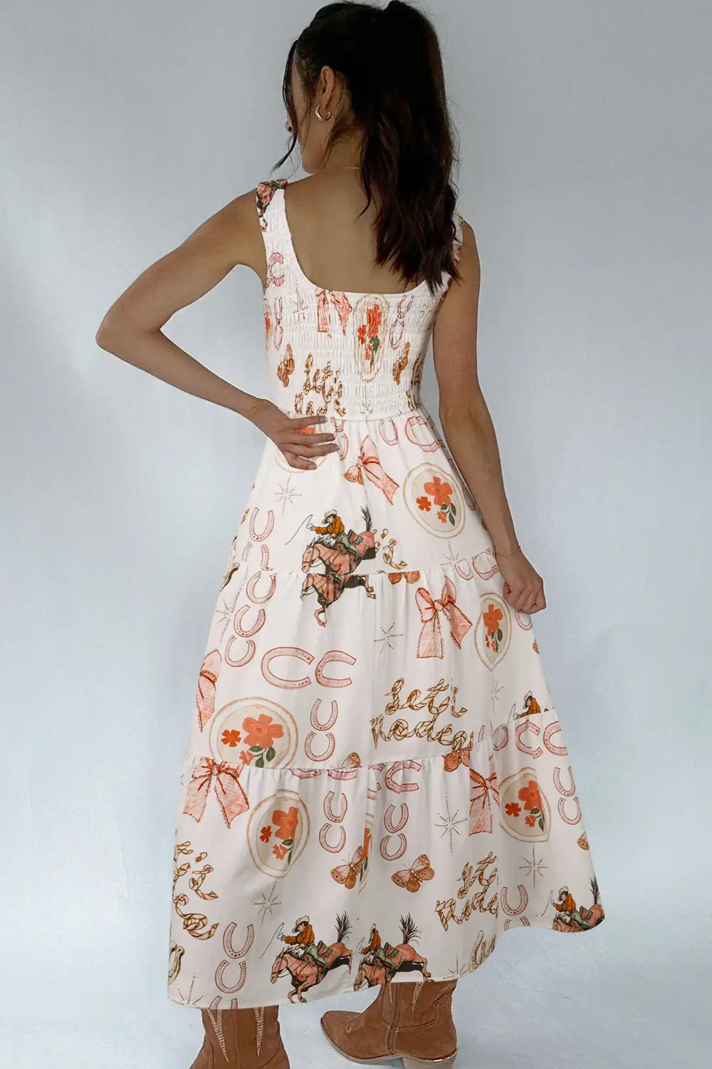 Printed Sleeveless Midi Dress