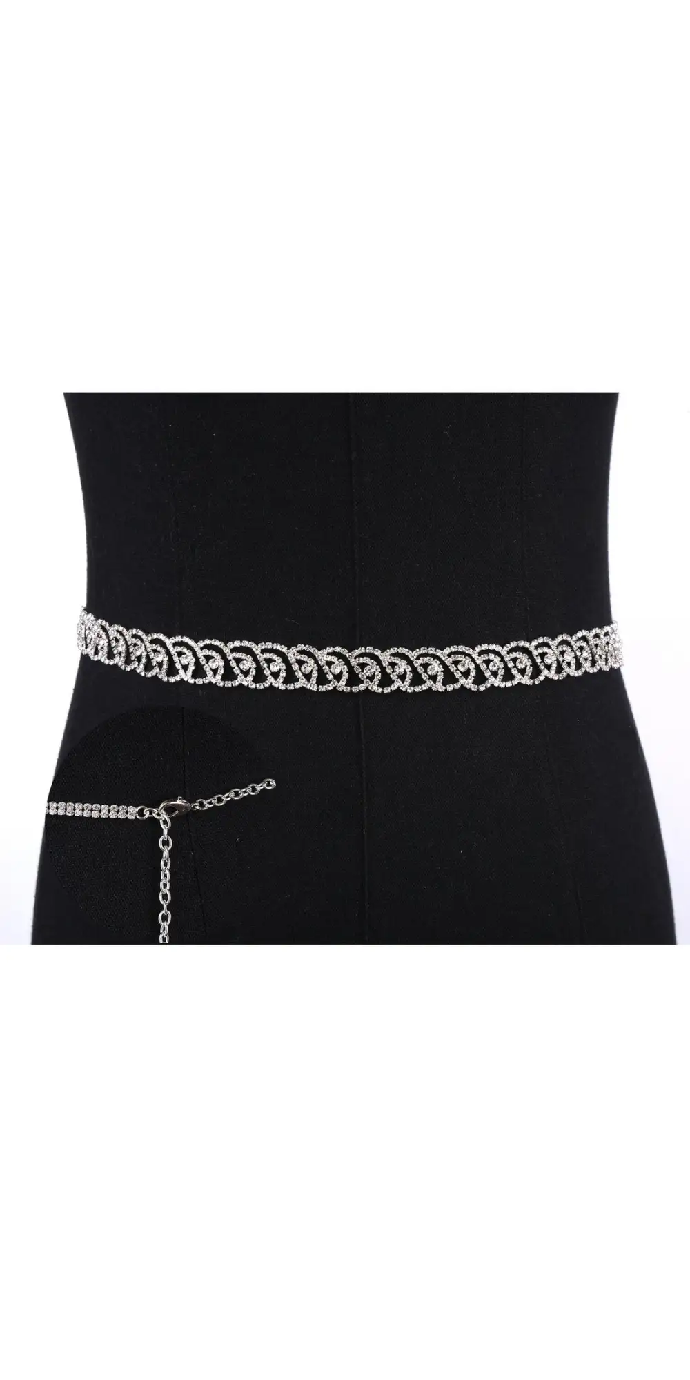 Modern Crystal Wedding Sash Belt