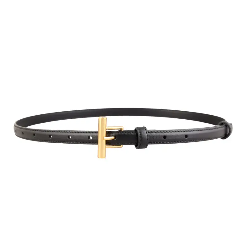 Sleek Statement Buckle Classic Belt