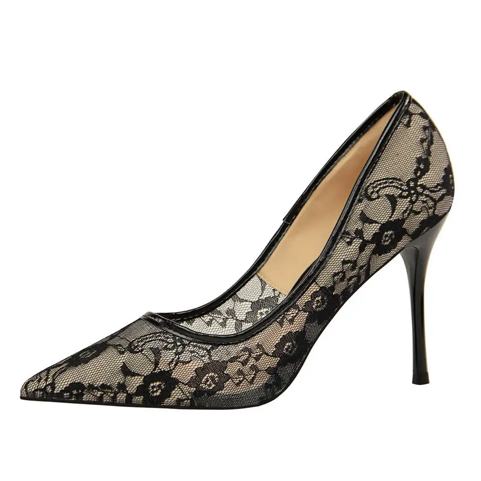 Hollow Detail Pointed Toe Stiletto Heels