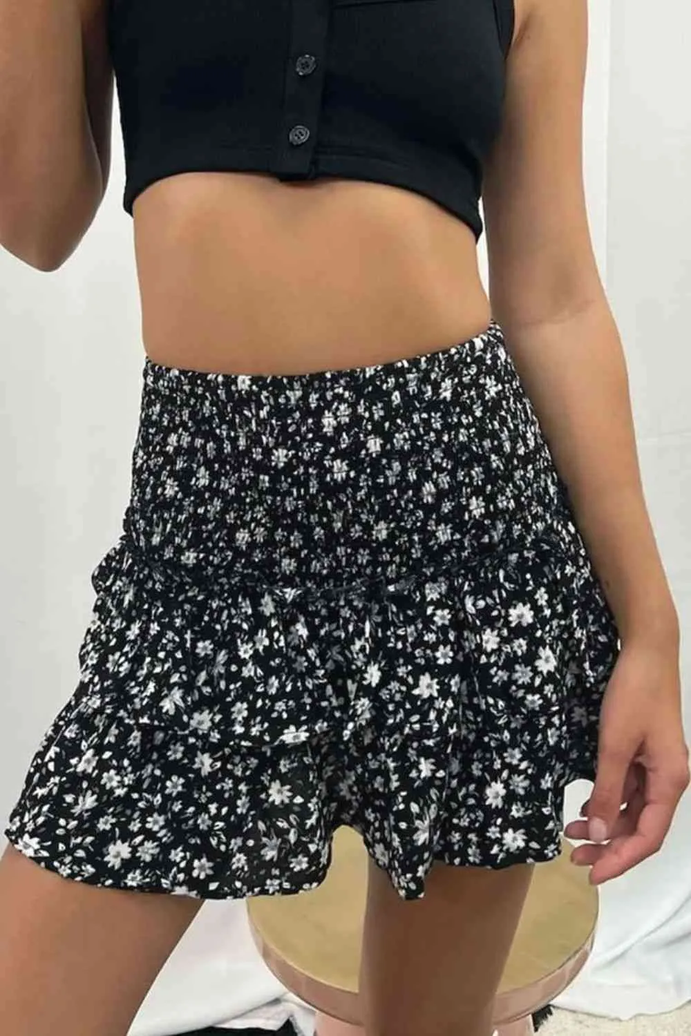 Smocked Mini Skirt