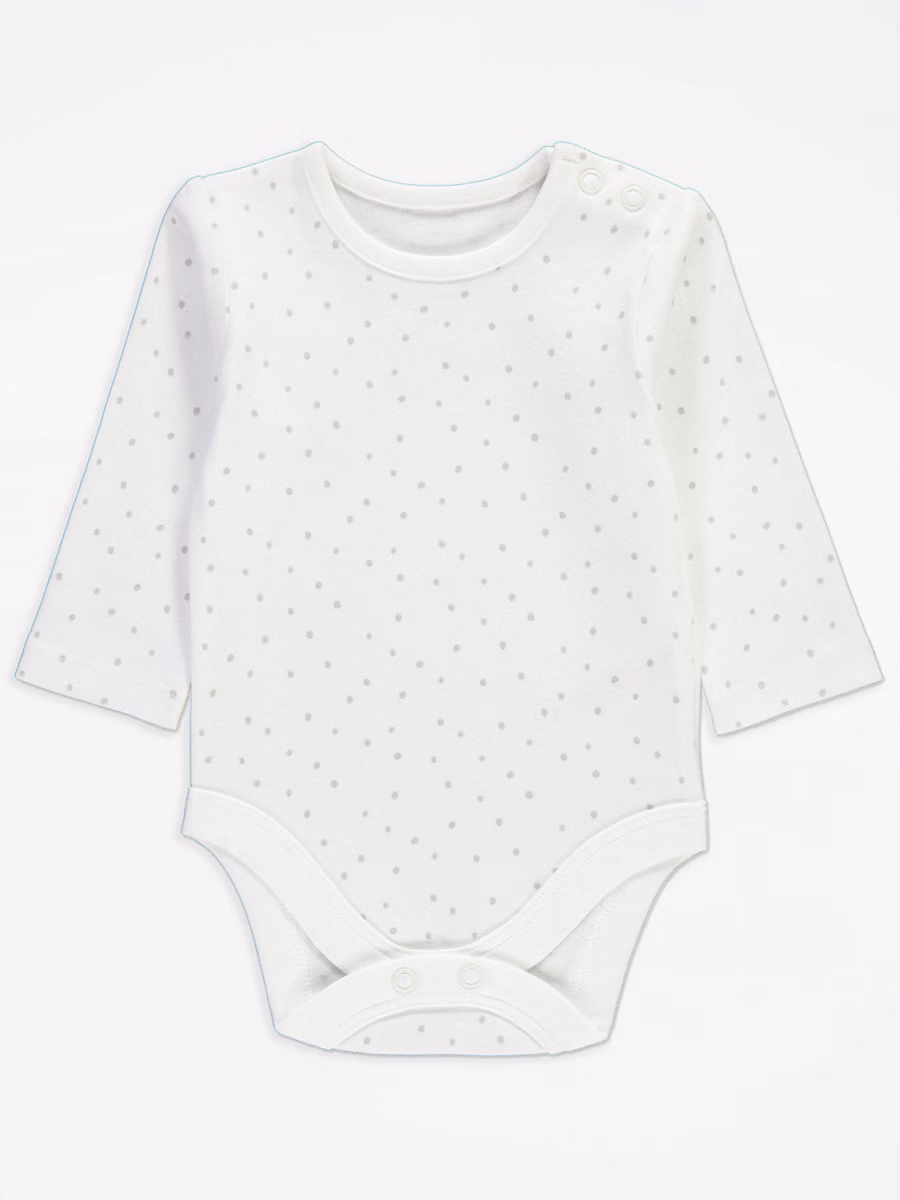 White Bunny Dungarees and Spotty Bodysuit Outfit detail 1