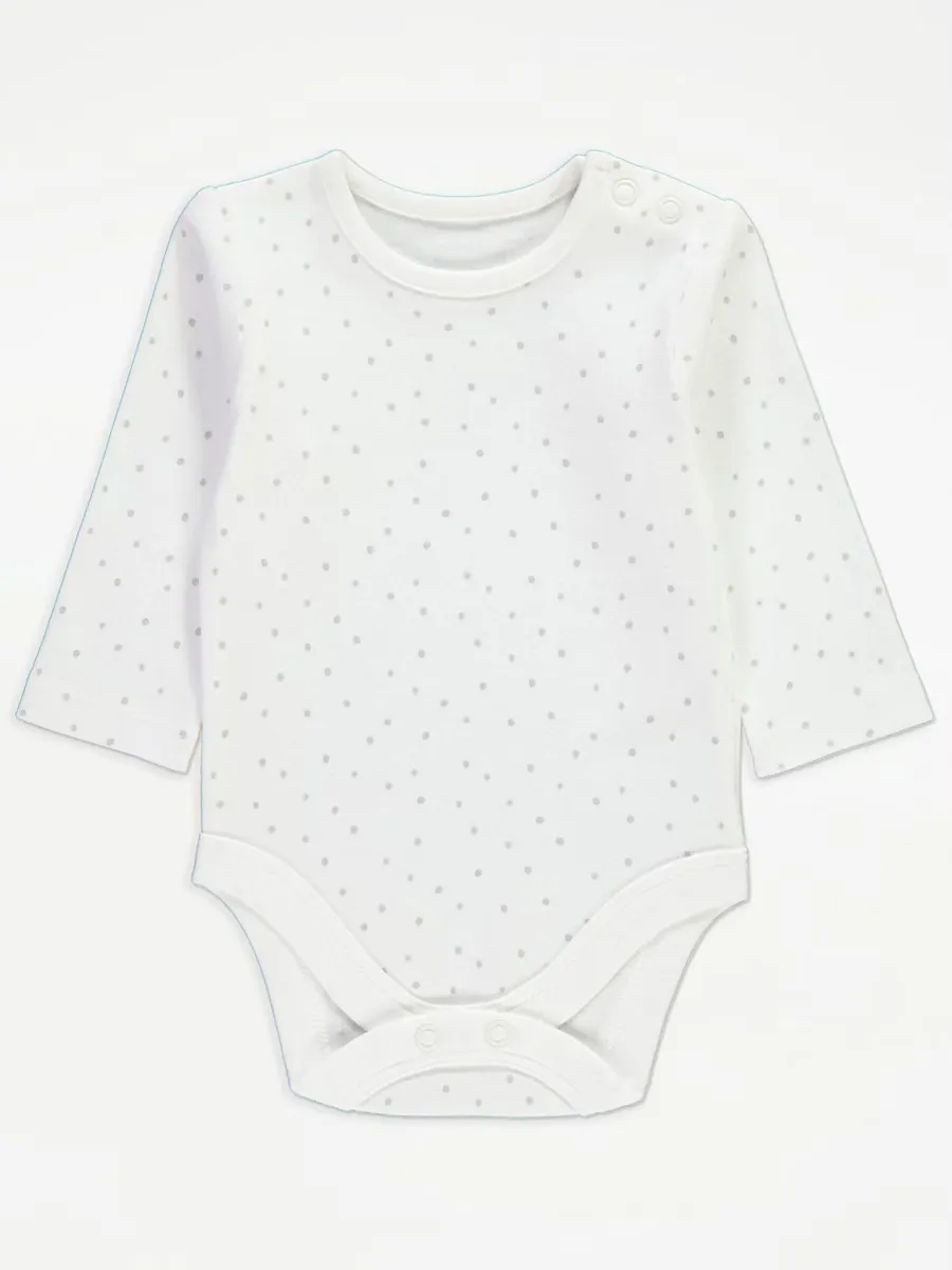 White Bunny Dungarees and Spotty Bodysuit Outfit