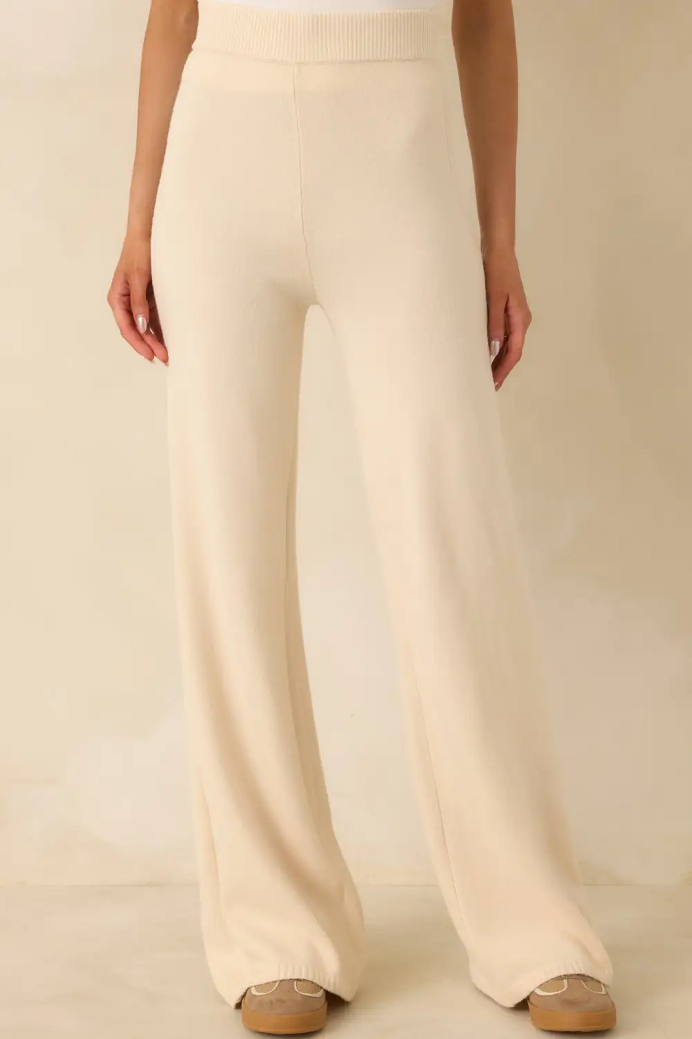 Wide Leg Polished Path Knit Wide Leg Pants