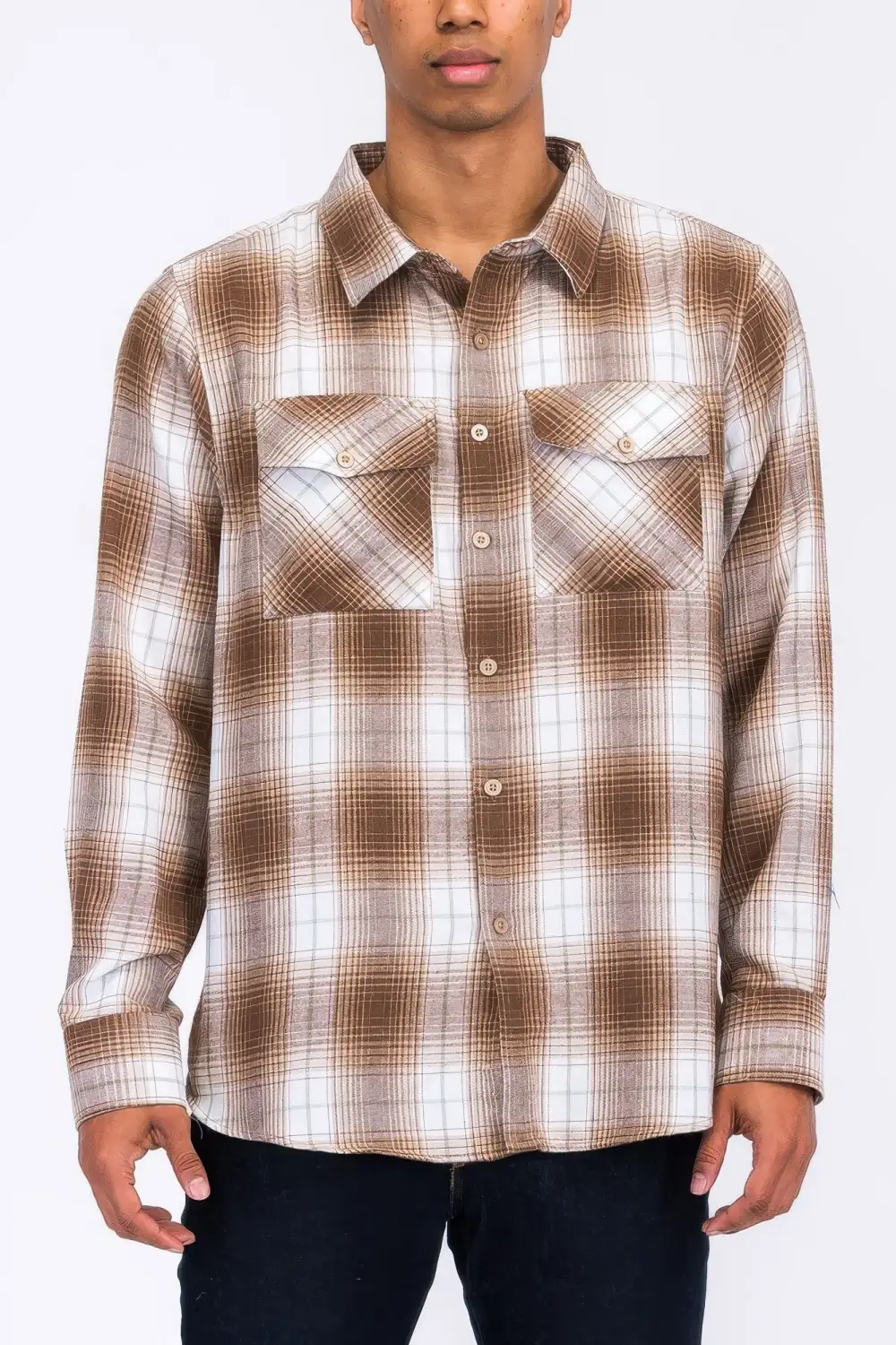Everyday Regular Fit Checker Plaid Flannel Long Sleeve Shirt