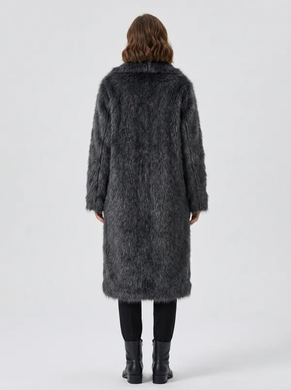 Sophisticated Longline Faux Fur Coat