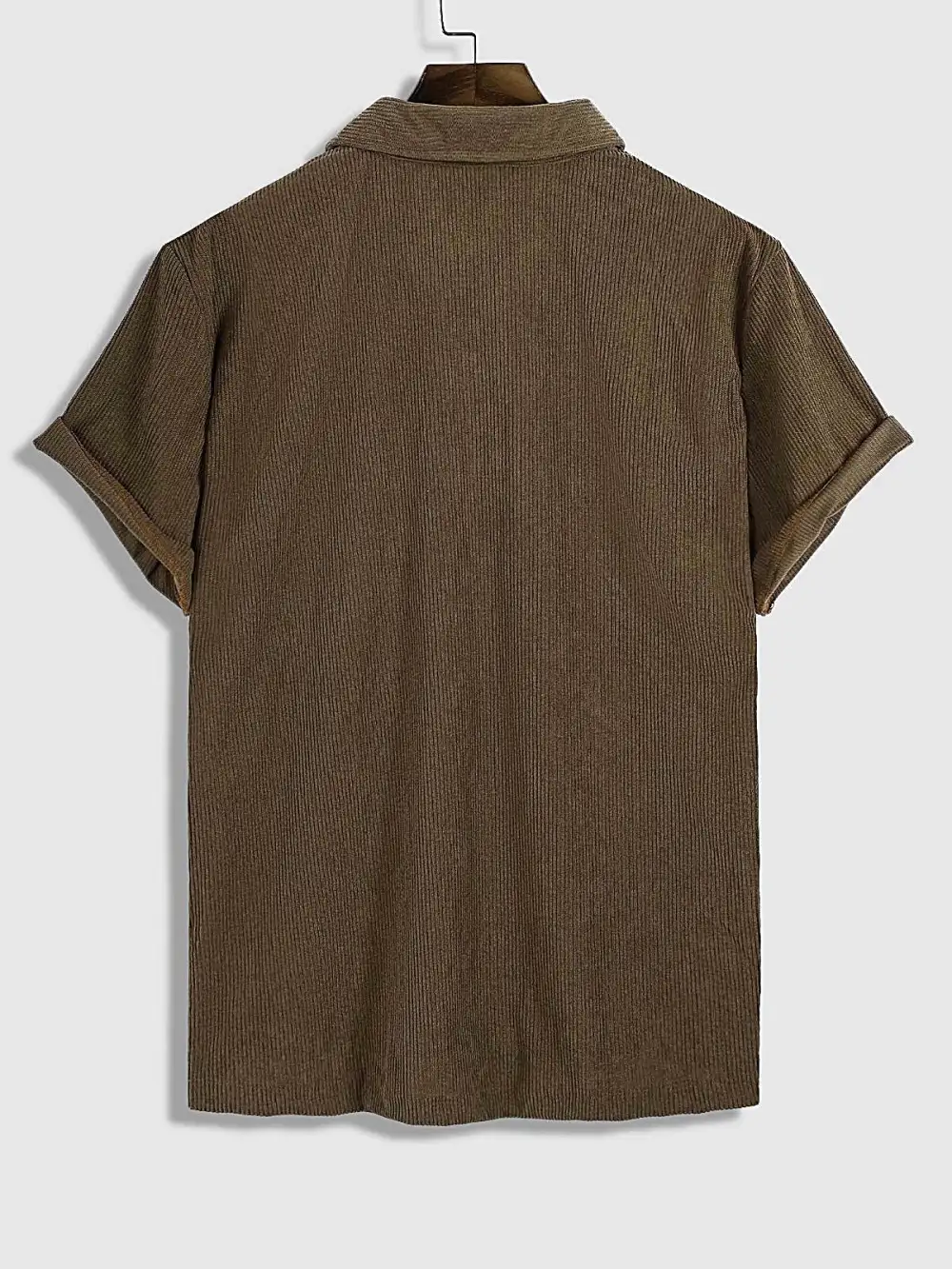 Men's Corduroy Half Button Short Sleeve POLO