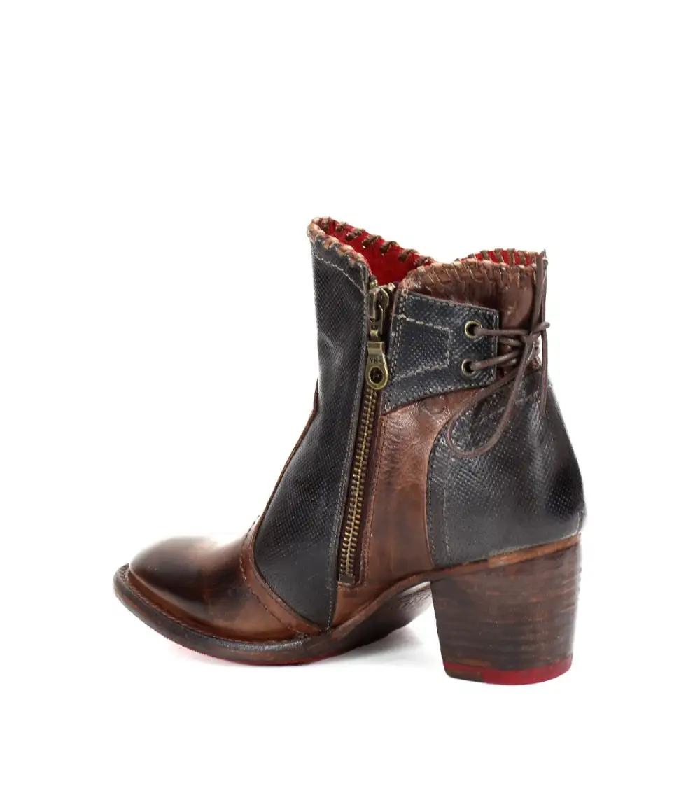 Back-Lace Side-Zip Ankle Boots