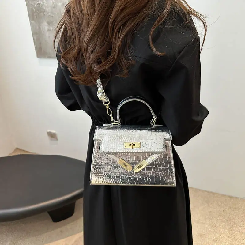 Foldover Compact Square Crossbody Bag