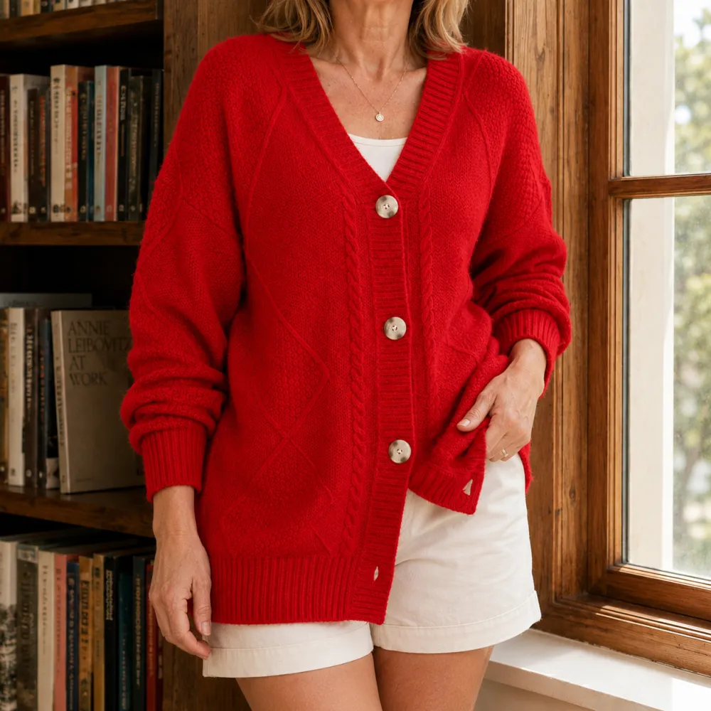V-Neck Wool-Blend Sweater