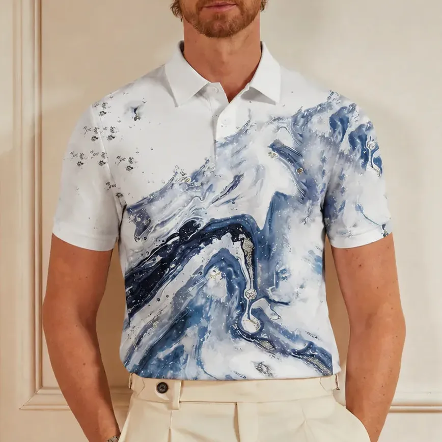 Easygoing Short Sleeve Button Up Polo Shirt