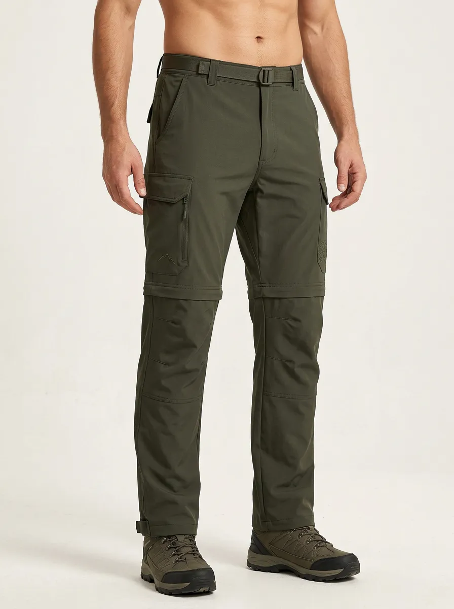 Men's Terrain Outdoor Mountain Graphic Waterproof Zip-Off Tactical Cargo Pants