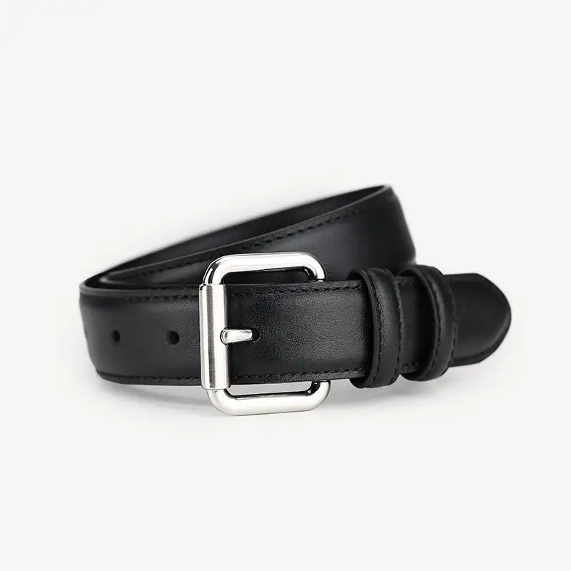 Casual Classic Leather Belt with Buckle