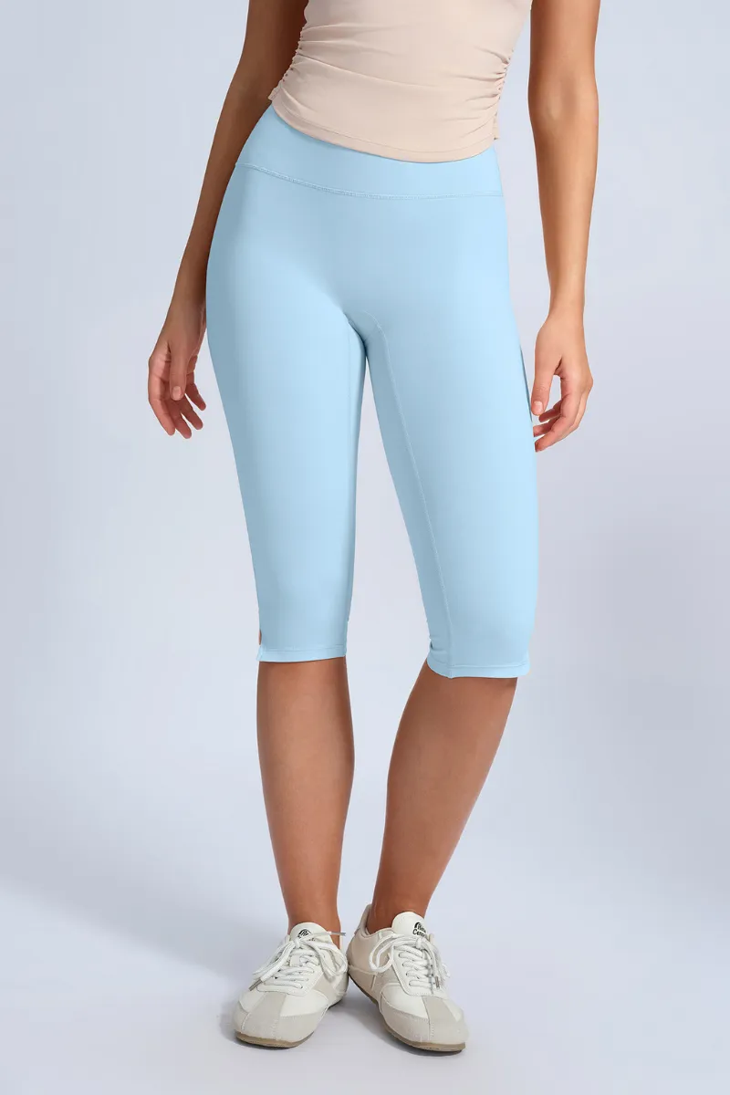 High-Waist Side-Slit Sculpting Capri Leggings