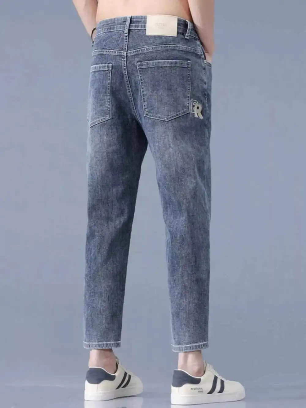 Straight-Leg Wash Jeans