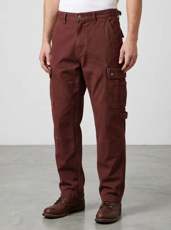 Men's Relaxed Canvas Utility Pocket Cargo Pants