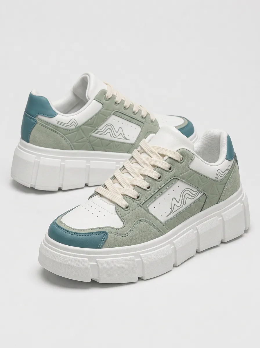 Men's Casual Streetwear Wave Pattern Patterned Skate Shoes