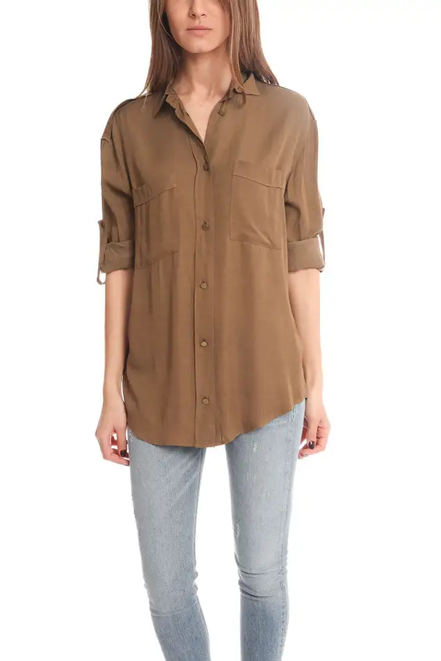 Button-Down Blouse Shirt