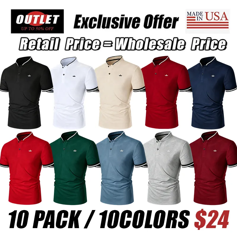 Men's Regular Fit Contrast Trim Polo Shirt Golf Polo Shirts