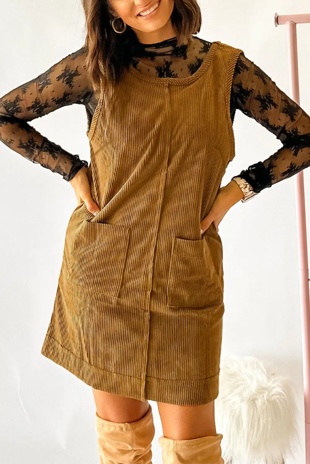 Softly Styled Pocket Detail Mini Dress
