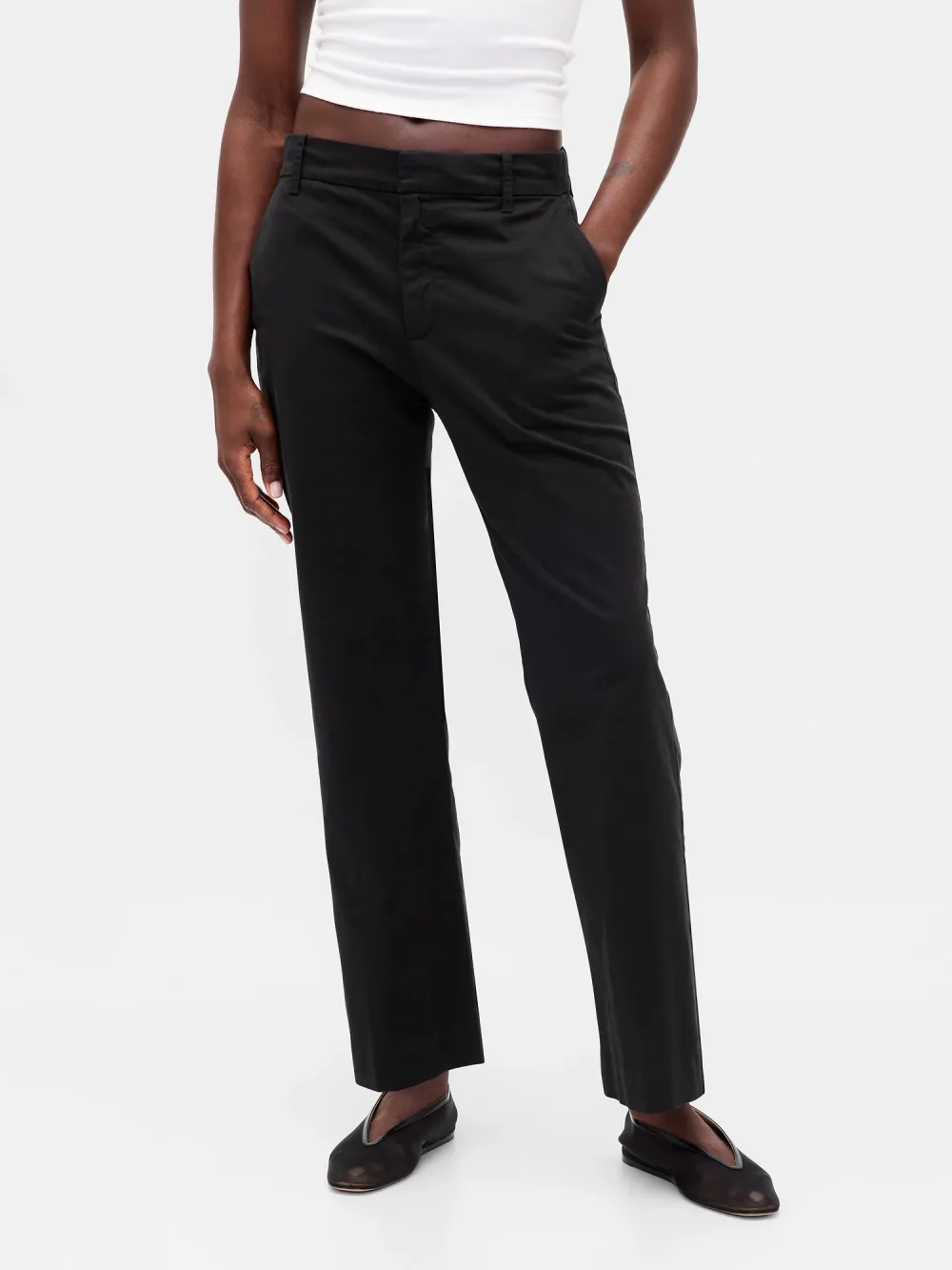 Mid-Waist Stretch Pants